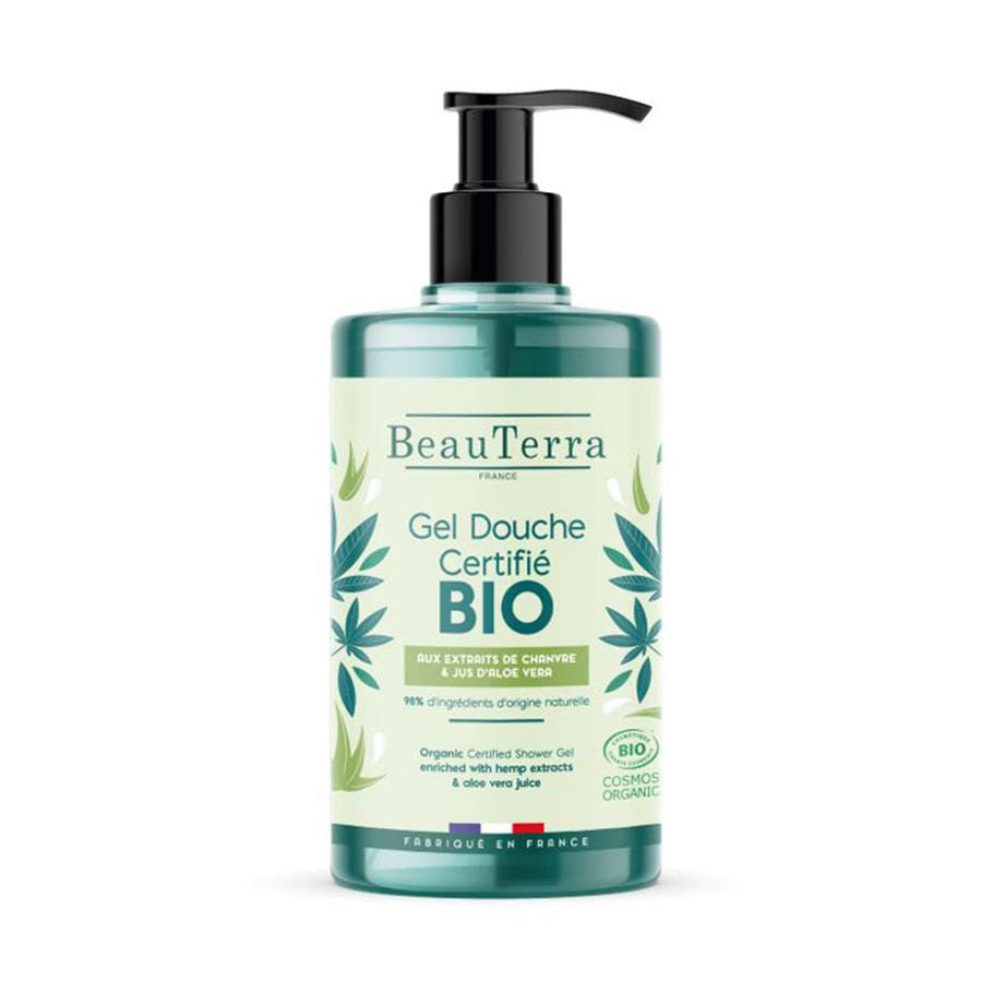 Gel douche Beauterra à l'extrait de chanvre et au jus d'aloe vera bio 750 ml 