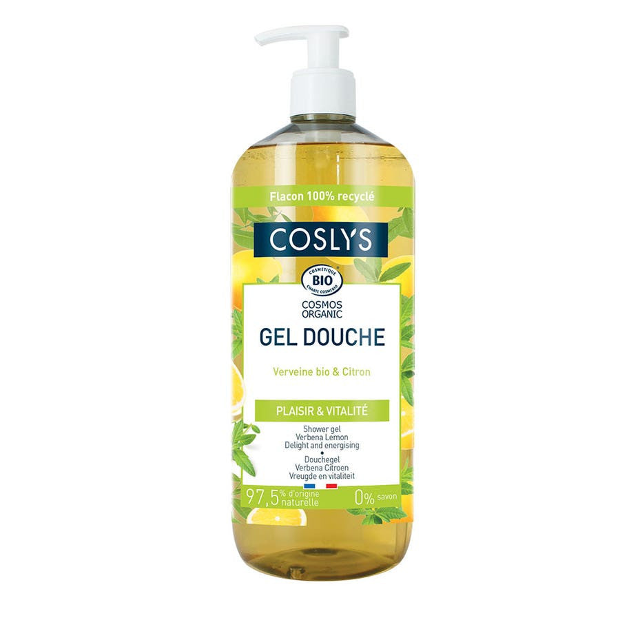 Coslys Organic lemon verbena shower gel 1L (33,81fl oz)