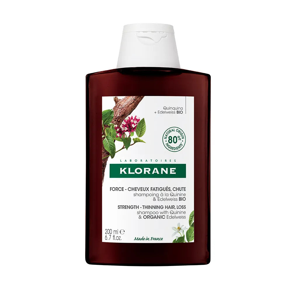 Shampooing fortifiant à la quinine et à l'edelweiss bio Klorane pour cheveux fins et cassants 