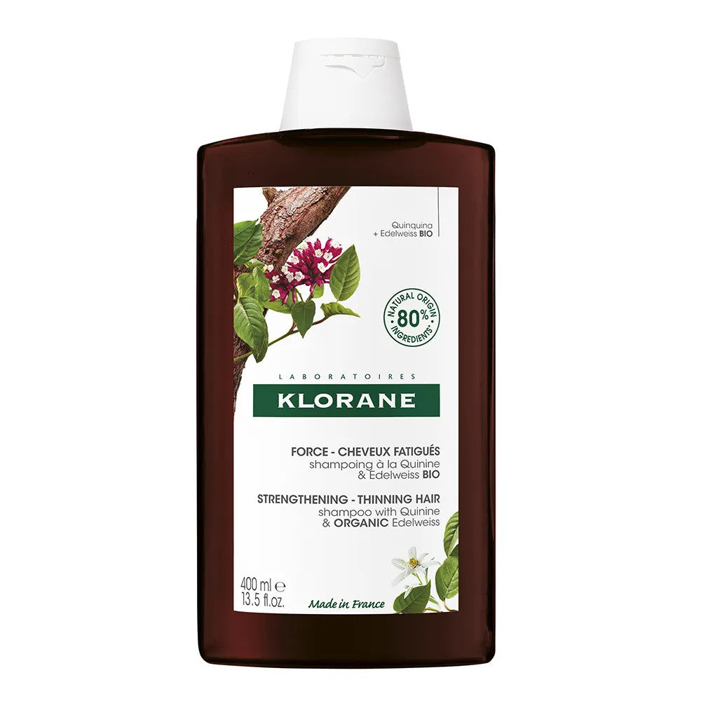 Shampooing fortifiant à la quinine et à l'edelweiss bio Klorane pour cheveux fins et cassants 