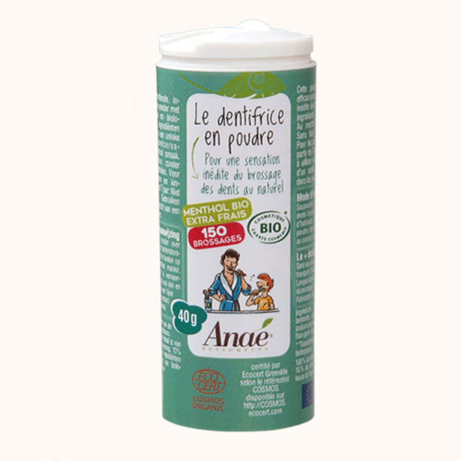 Dentifrice en poudre bio au menthol Anae 40 g (1,60 oz) 