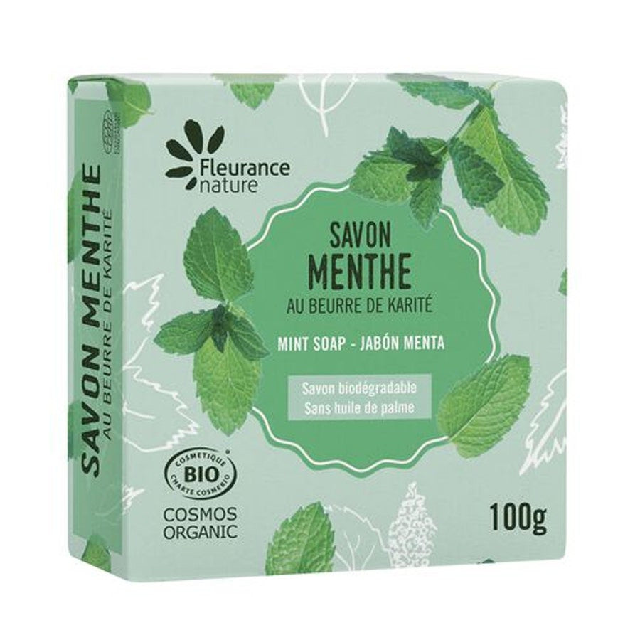 Fleurance Nature Mint Soaps with Organic Shea Butter 100g (3.52 oz)