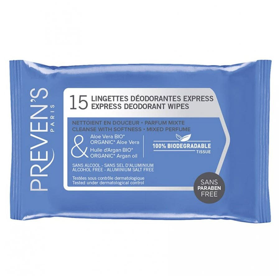 Lingettes déodorantes Preven's x15 