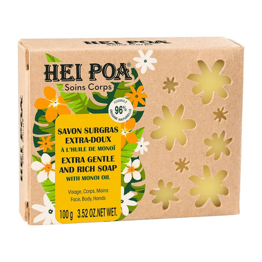 Hei Poa Ultra-Rich Soap with Monoi Oil Extract for Body 100g (3.52 oz)