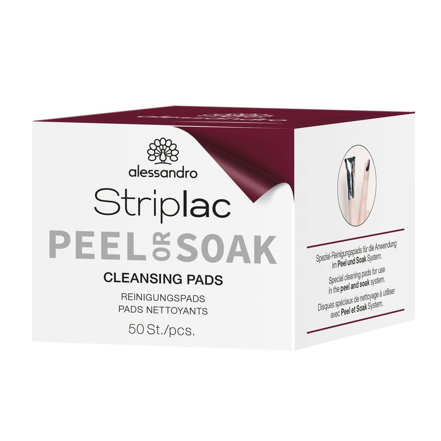 Tampons nettoyants pour ongles Alessandro Striplac Peel Or Soak 50 pièces 