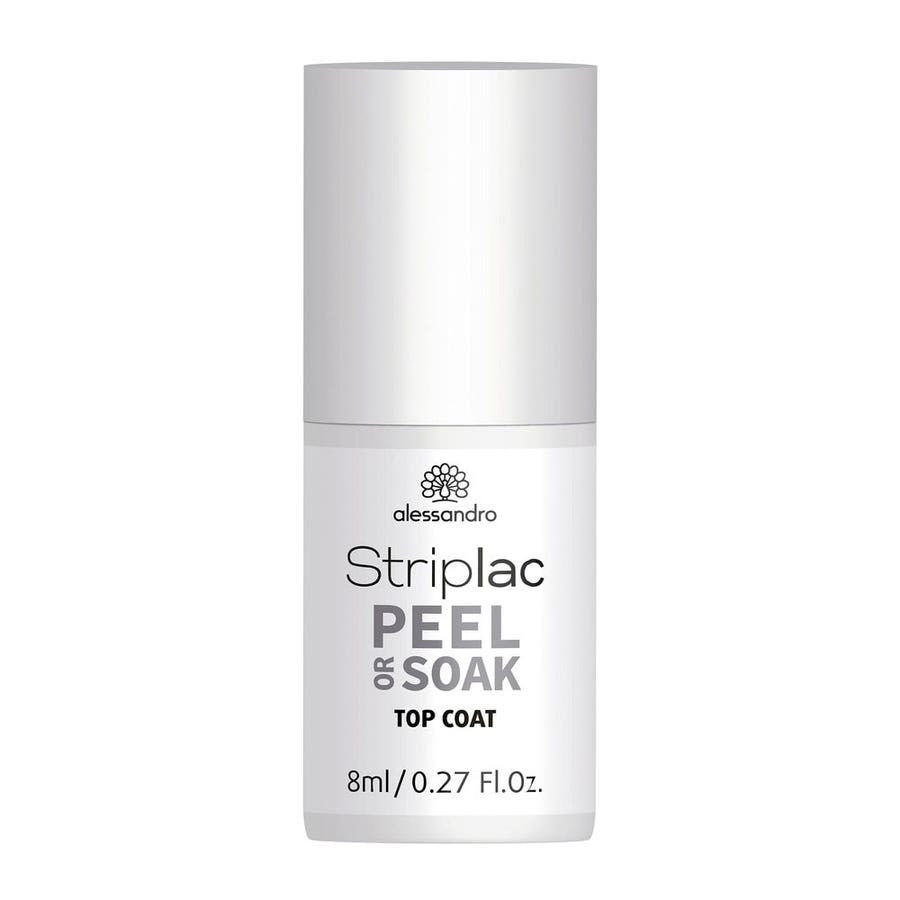 Vernis à ongles semi-permanent Alessandro Striplac Top Coat Peel Or Soak 8 ml (0,27 fl oz) 