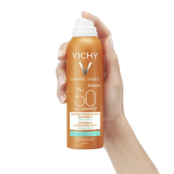 Vichy Capital Soleil Hydrating invisible SPF50+ mist + free soothing after-sun milk