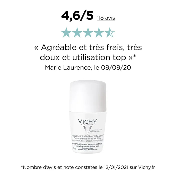 Vichy Deodorants 48h Anti-perspirant Roll-On Sensitive Skin