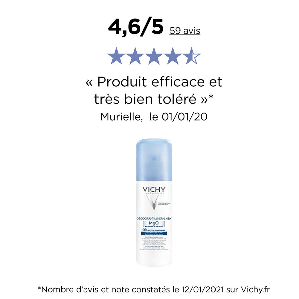 Vichy Deodorants Deodorant 48h Aluminium Salt Free Sensitive Skins Mineral 2x125ml (4.23fl oz)