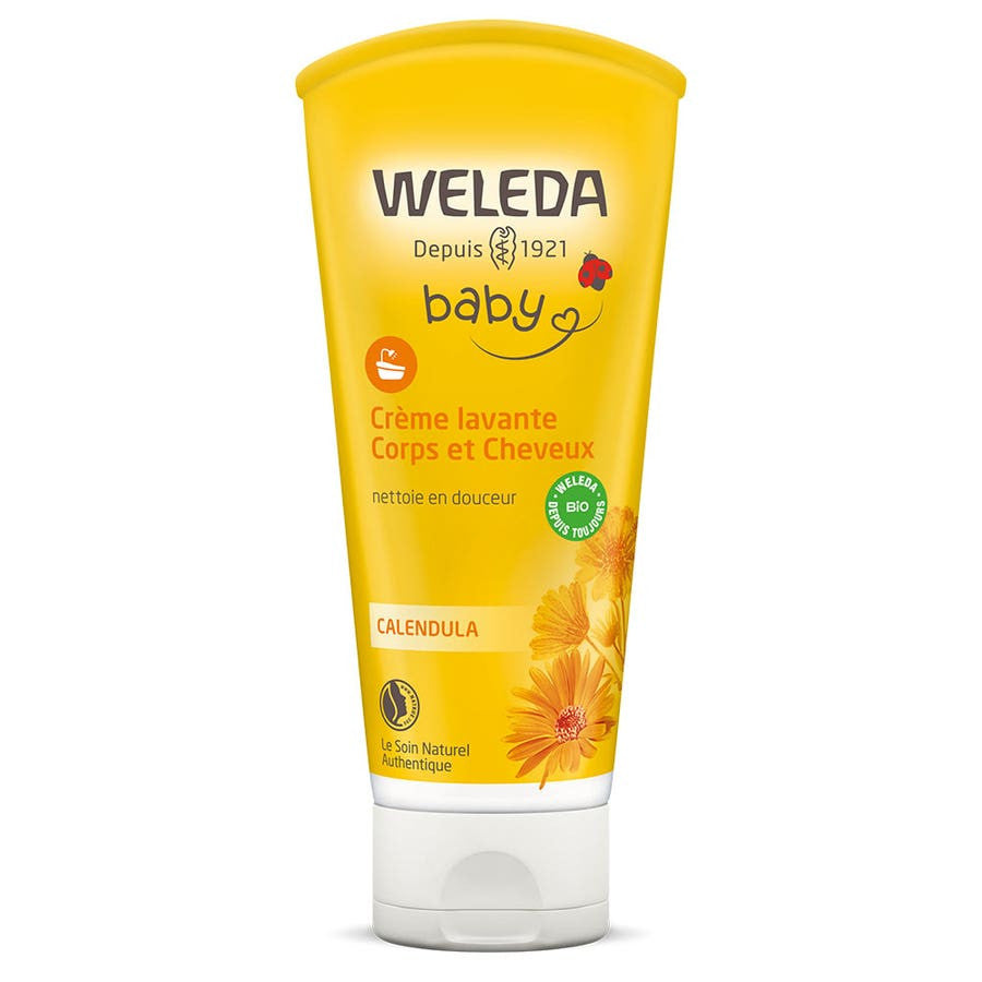 Weleda Crème Lavante Corps et Cheveux Bébé Calendula 200 ml 