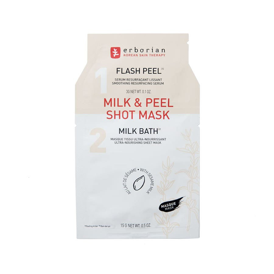 Erborian Milk & Peel Shot Mask 18g (0.63 oz) Resurfacing and Hydrating Fabric Masks