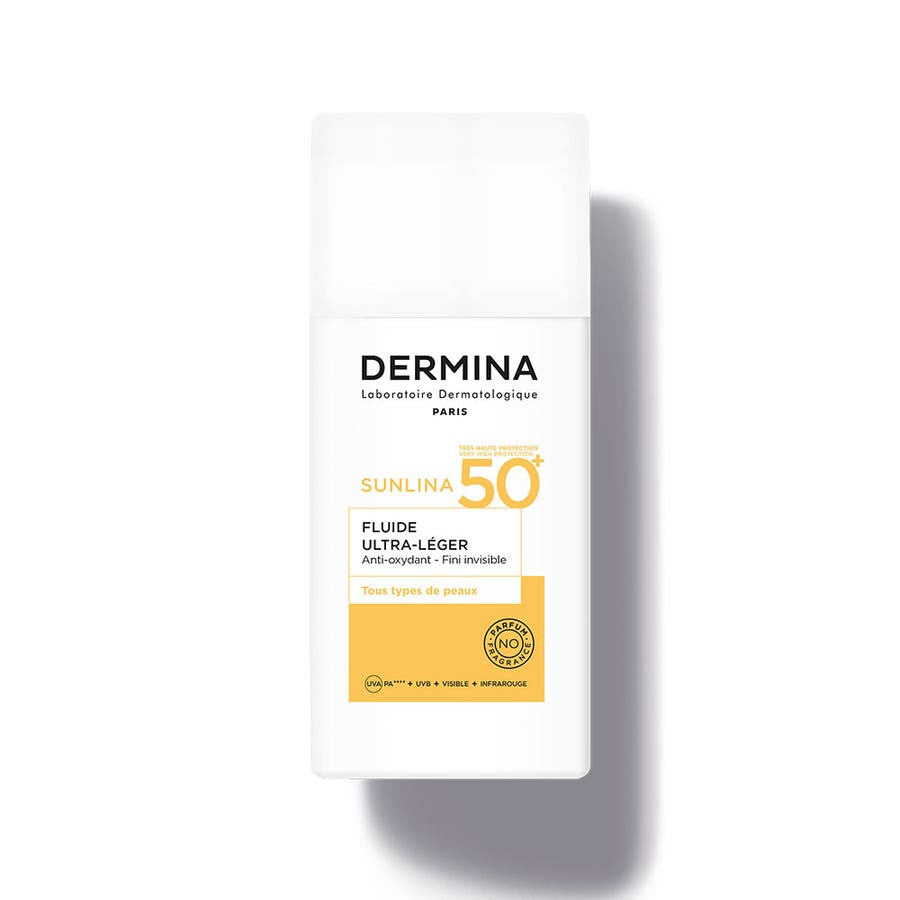 Dermina Sunlina Fluide Ultra-Léger SPF50+ Crème Solaire 50 ml (1,69 fl oz) 