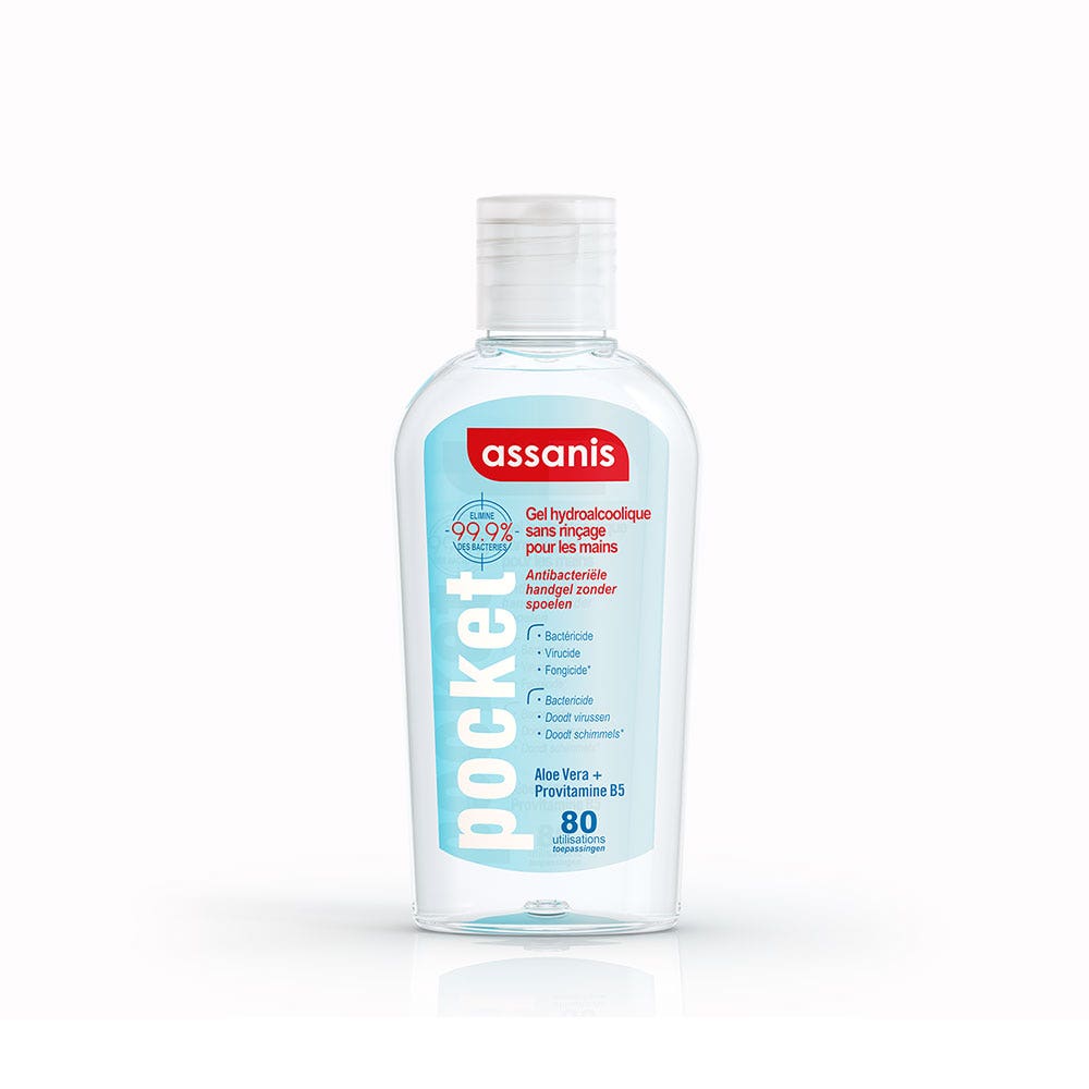 Assanis Pocket Pocket Antibacterial Gel Rinse-free 80ml (2.71fl oz)