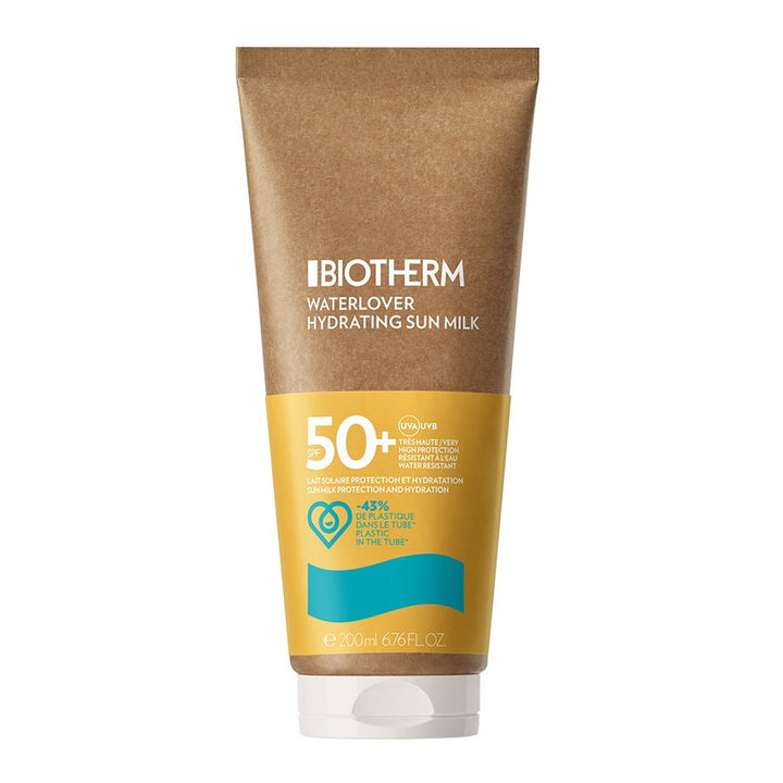 Biotherm WaterLover Sun Milk SPF50+, crème solaire écologique visage et corps, 200 ml 