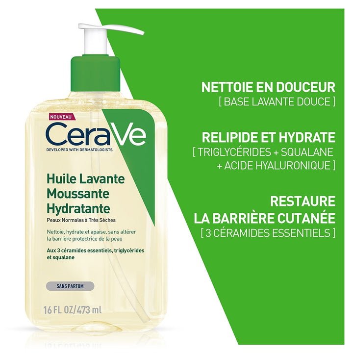 Cerave Body Cleanser Moisturizing Foaming Cleansing Oil Normal to Very Dry Skin 473ml (15.99fl oz)