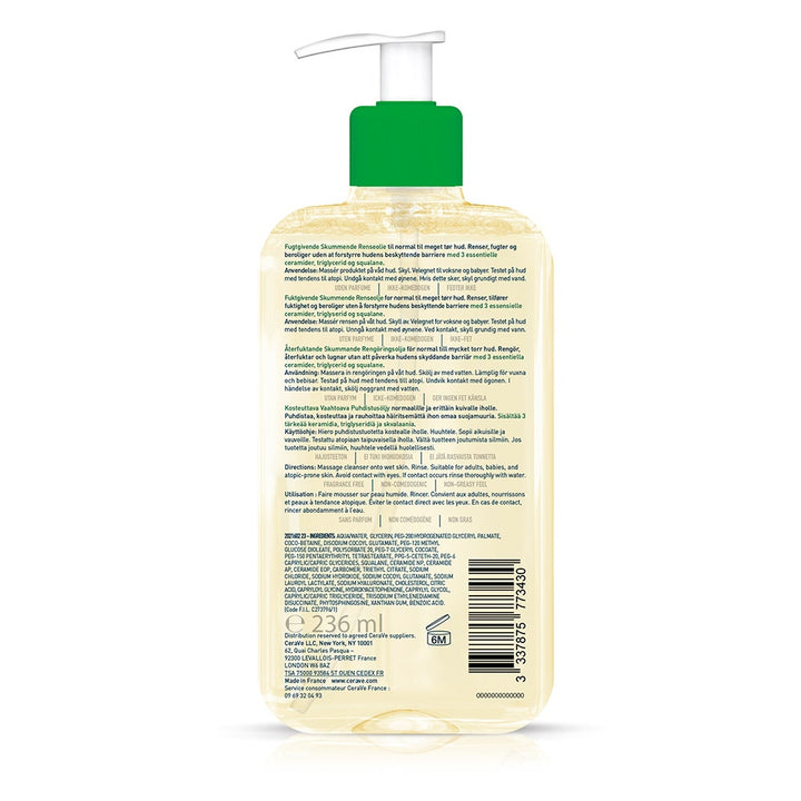 CeraVe Hydrating Foaming Cleansing Oil for Normal to Very Dry Skin 236ml (7.98fl oz)