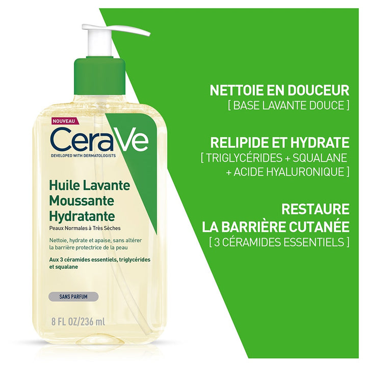 CeraVe Hydrating Foaming Cleansing Oil for Normal to Very Dry Skin 236ml (7.98fl oz)