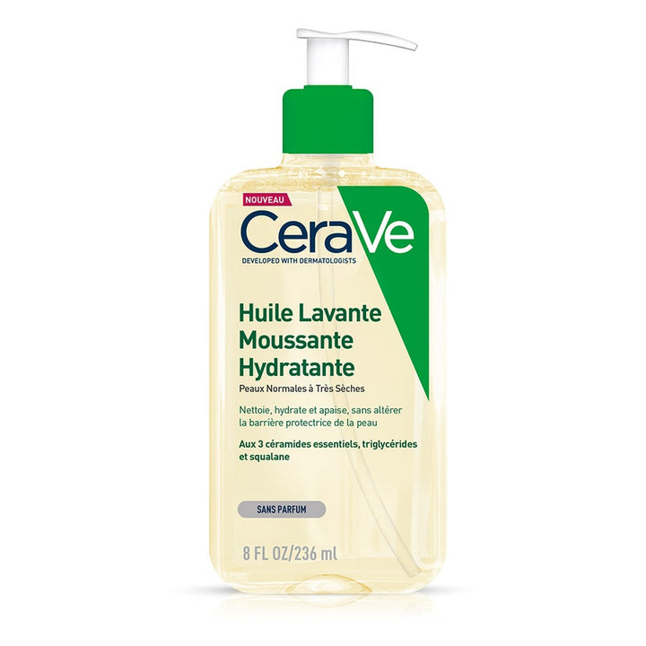 Huile nettoyante moussante hydratante CeraVe pour peaux normales à très sèches 236 ml (7,98 fl oz) 