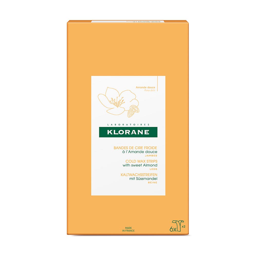 Klorane Sweet Almond Cold Wax Strips For Legs X 6 x6