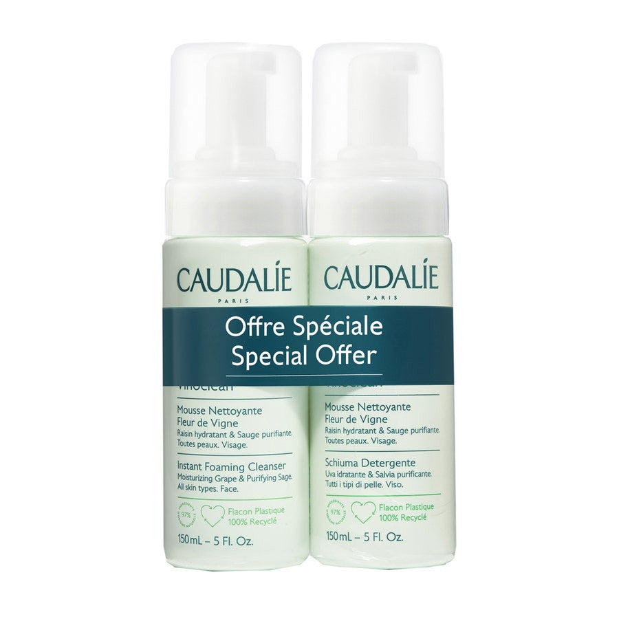 Caudalie Vinoclean Instant Cleansing Foam Face 150ml x2 (5.07fl oz x2)