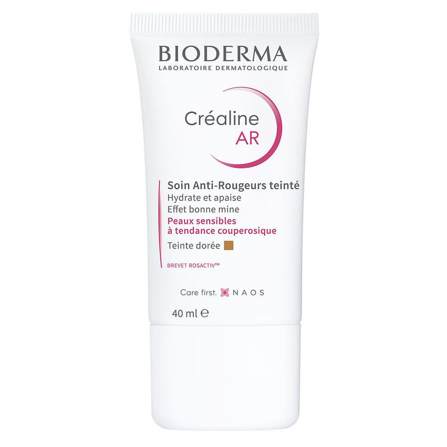 Bioderma Créaline AR Soin Hydratant Teinté Anti-Rougeurs Doré Peaux Sensibles 40 ml 