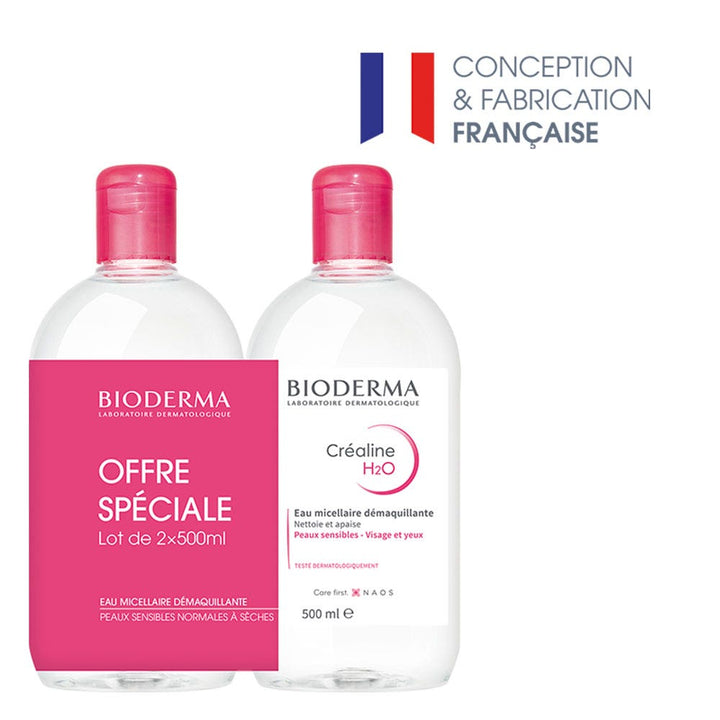 Bioderma Sensibio H2O Micellar Solution Makeup Remover Fragrance-Free 500ml x2 (16.90 fl oz x2)