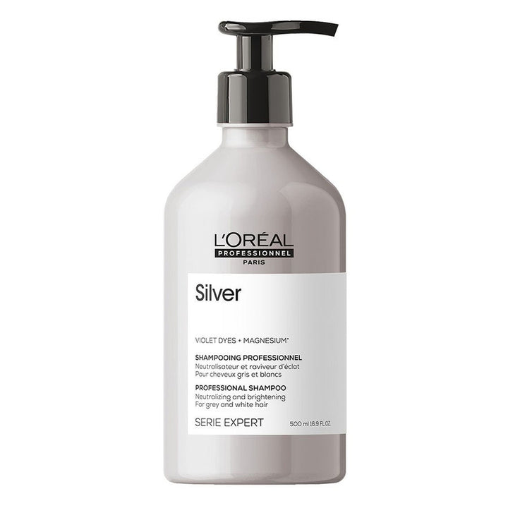 Shampooing blanchissant Silver de L'Oréal Professionnel pour cheveux gris et blancs 