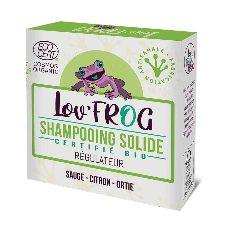 Shampoing Régulateur Solide Lov'Frog, certifié Bioes 50 g (1,76 oz) 