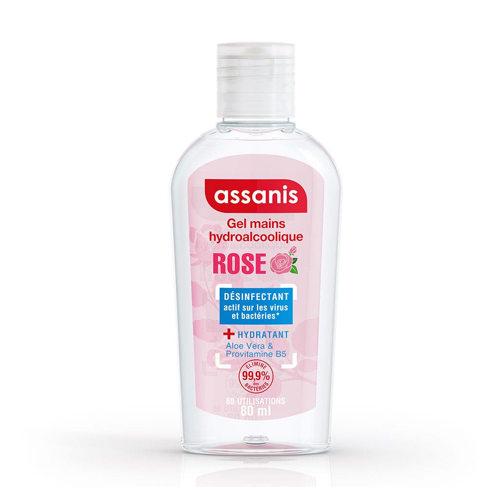 Assanis Perfumed Pocket Hand sanitising gel rose-scented 80ml (2.71fl oz)