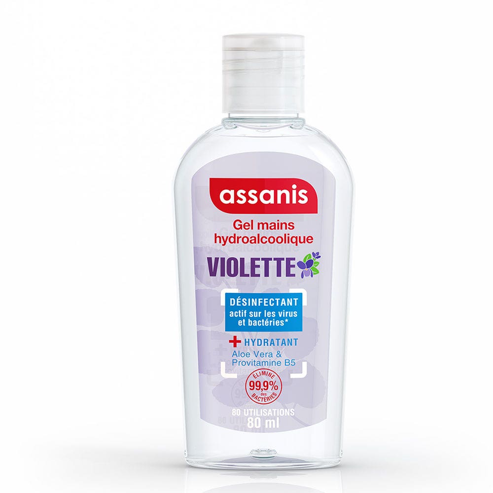 Assanis Perfumed Pocket Pocket Hand Gel Violet Fragrance Violette 80ml (2.71fl oz)