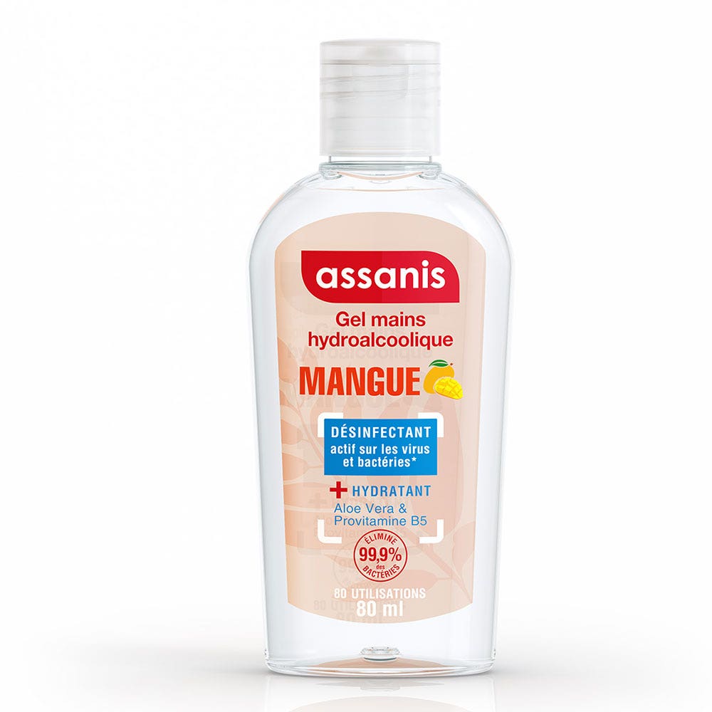 Assanis Perfumed Pocket Pocket Hand Gel Mango Fragrance Mangue 80ml (2.71fl oz)