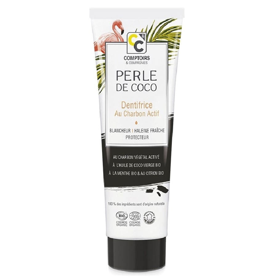 Dentifrice Coco Pearl au charbon bioactif Comptoirs et Compagnies 75 ml (2,53 fl oz) 