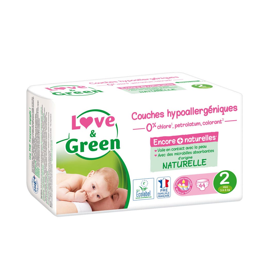 Love&Green Hypoallergenic Diapers Size 2 3-6kg x44