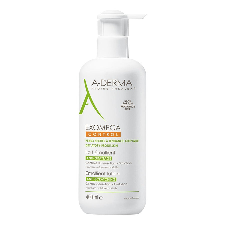 A-Derma Exomega Control Emollient Lotion for Dry Skin Prone to Atopy - 400 ml