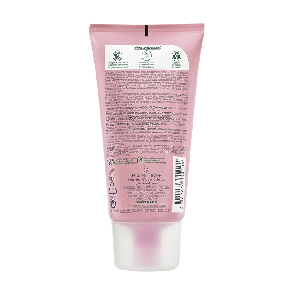 Klorane Peony Organic Soothing Conditioner Sensitive Scalp 150ml (5.07fl oz)