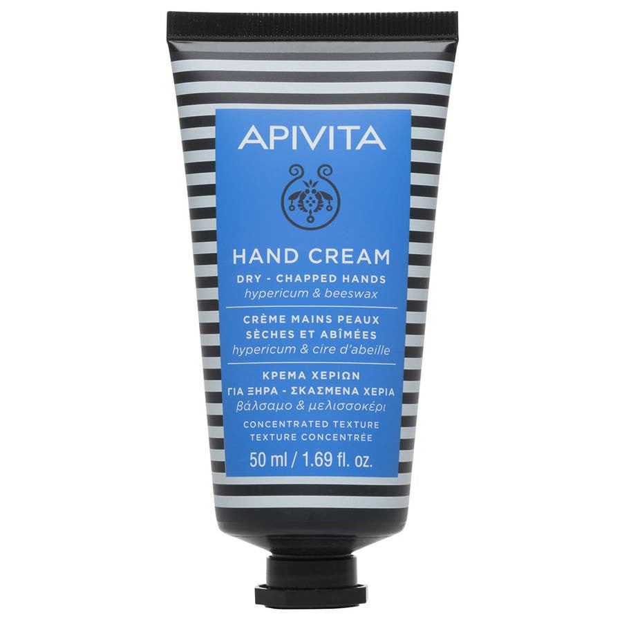 Crème pour les mains Apivita 50 ml (1,69 fl oz) pour peaux sèches et abîmées à l'hypericum et à la cire d'abeille 