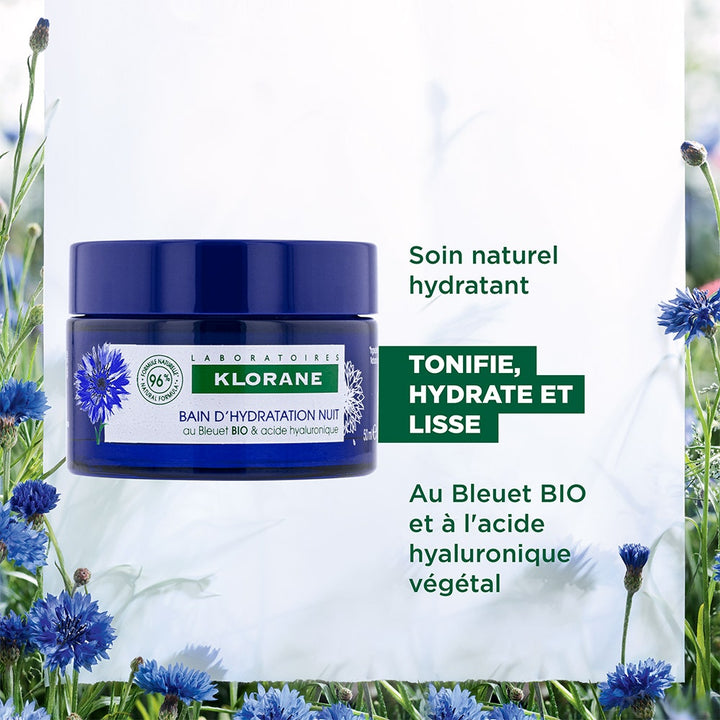 Klorane Night Hydration Bath Water Sleeping Mask with Organic Cornflower 50ml (1.69floz)