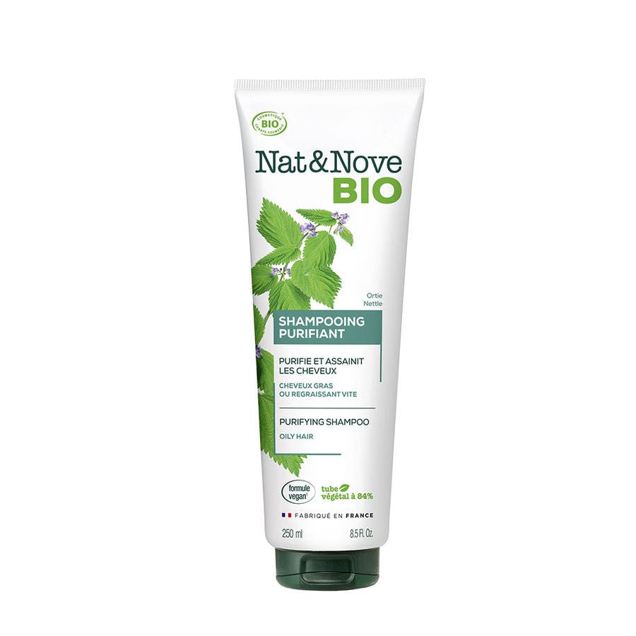 NAT&NOVE BIO Purifying Organic Shampoo for Oily or Rapidly Regrowing Hair 250ml (8.45 fl oz)