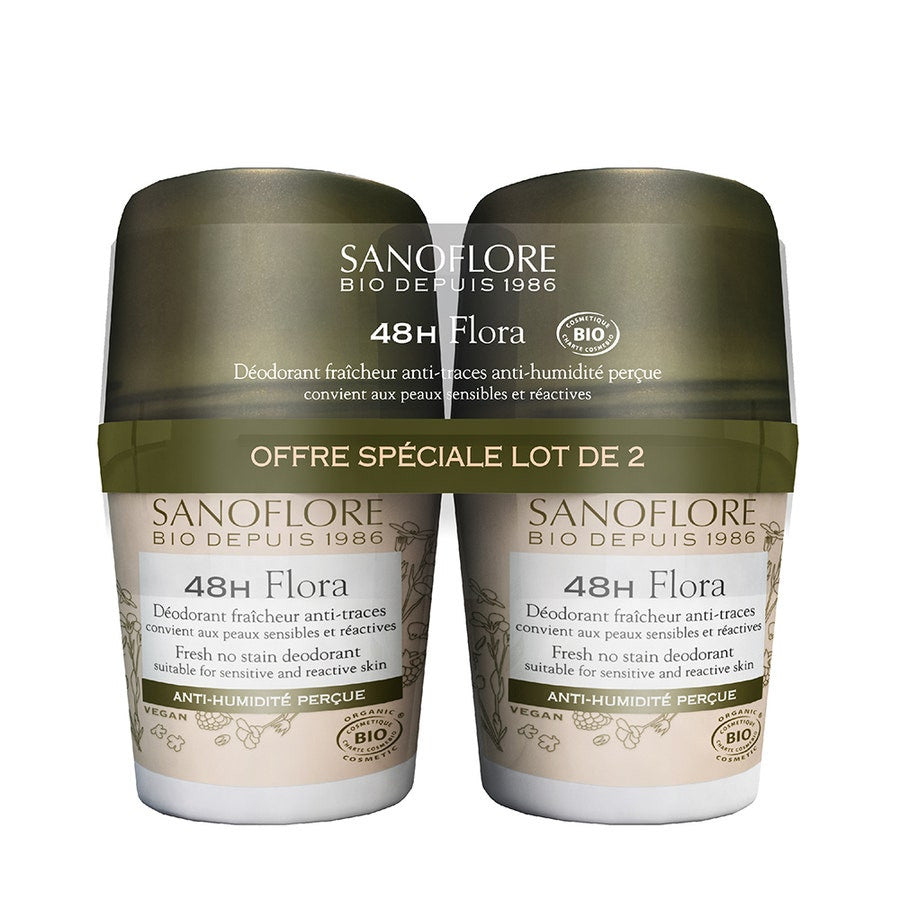 Sanoflore Deodorants 24h Organic Roll-On DUO Nuage De Fraicheur 2x 50ml (1.69fl oz)