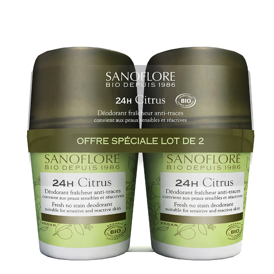 Sanoflore Deodorants 24h Organic Roll-on Vent De Citrus 2x 50ml (1.69fl oz)