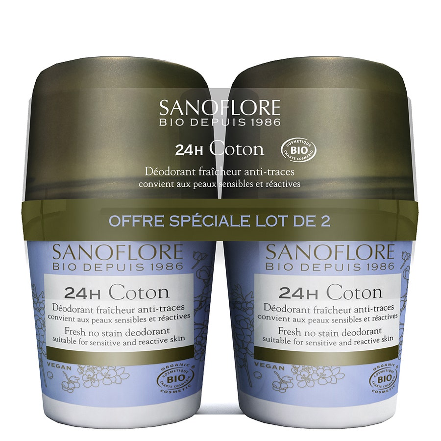 Sanoflore Deodorants 24h Protection Organic Pureté de Lin 2x 50ml (1.69fl oz)