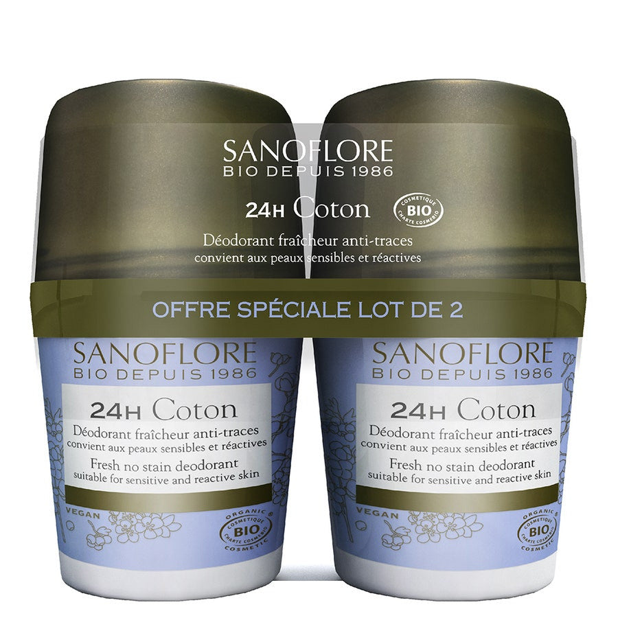 Déodorants Sanoflore Protection 24h Puret® de Lin Bio 2x 50ml (1.69fl oz) 