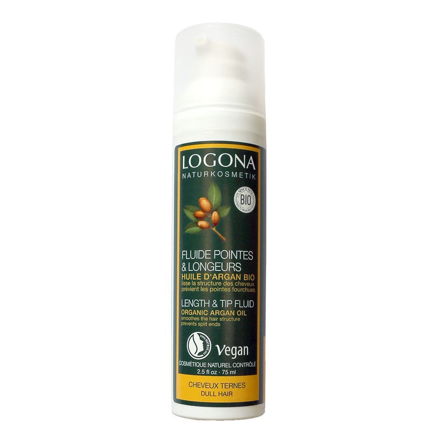 Fluide sans rinçage à l'argan bio Logona pour pointes et longueurs 75 ml 