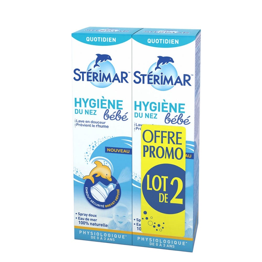 Sterimar Baby Nose Hygiene Gentle Physiological Spray 2x100ml (3.38fl oz)