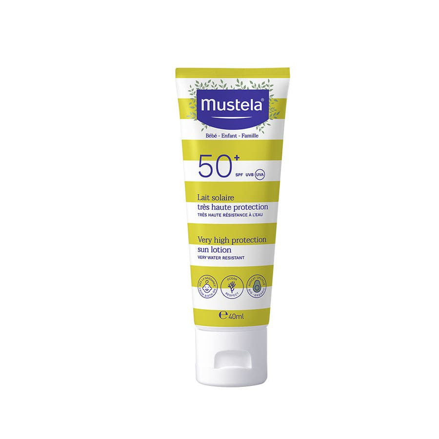 Mustela Lait Solaire Très Haute Protection SPF50+ Soin à l'Avocat 