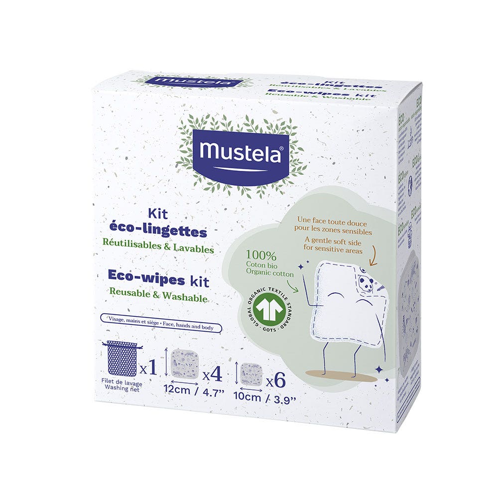 Mustela Reusable and Washable Eco-Wipes Kit x10