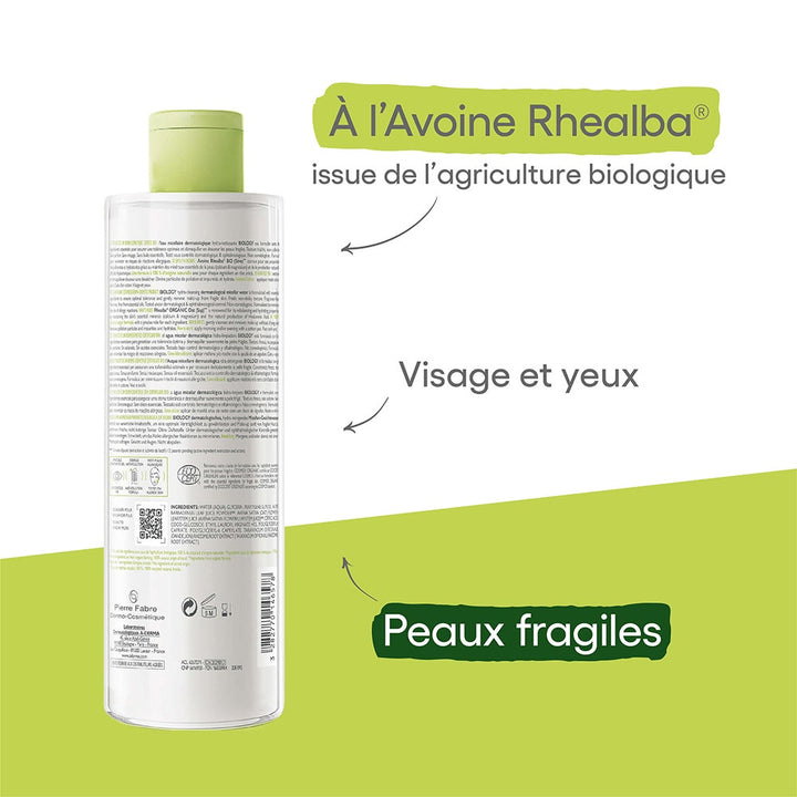 A-Derma Biology Organic Micellar Dermatological Cleansing Water 400ml (13.52fl oz)
