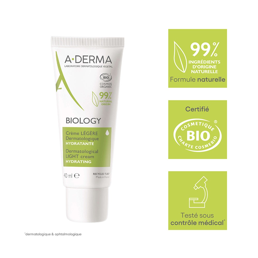 A-Derma Biology Hydrating Light Cream 40ml (1.35fl oz)
