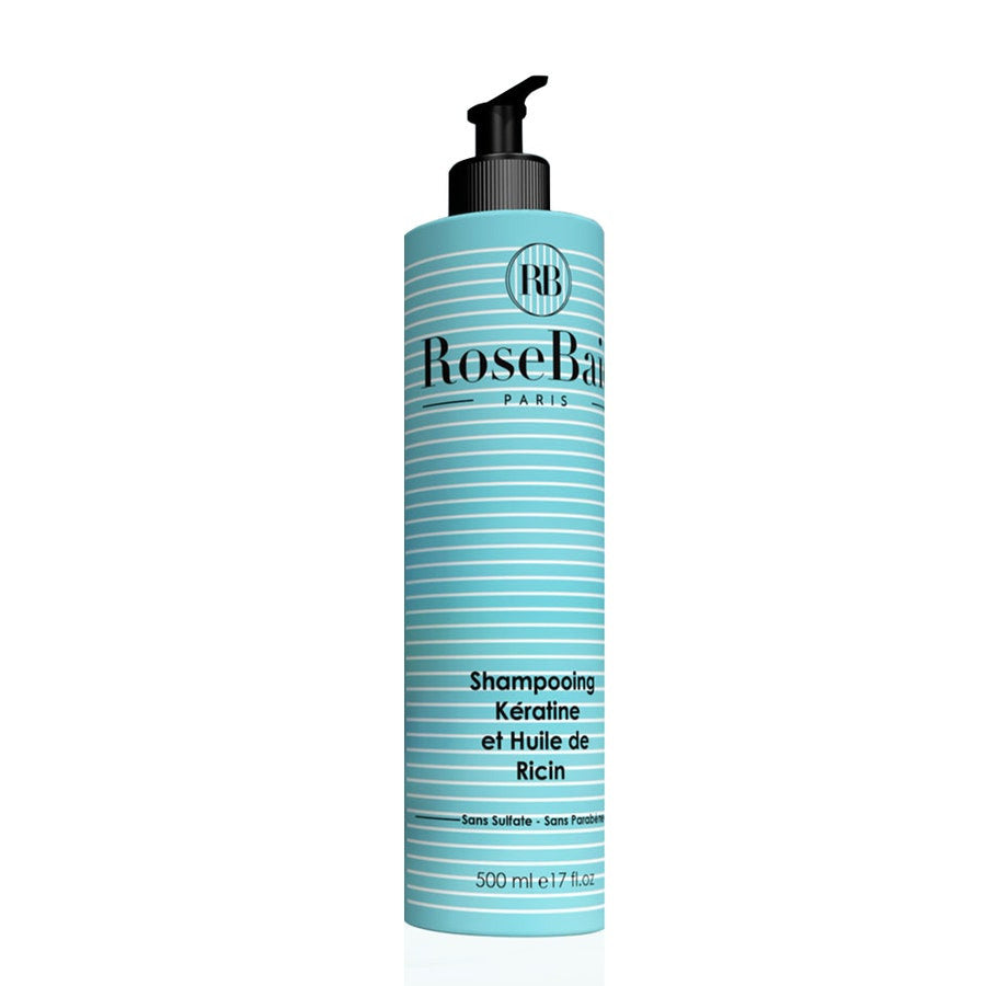 Shampooing à la kératine et à l'huile de ricin Rosebaie Castor 500 ml (16,90 fl oz) 