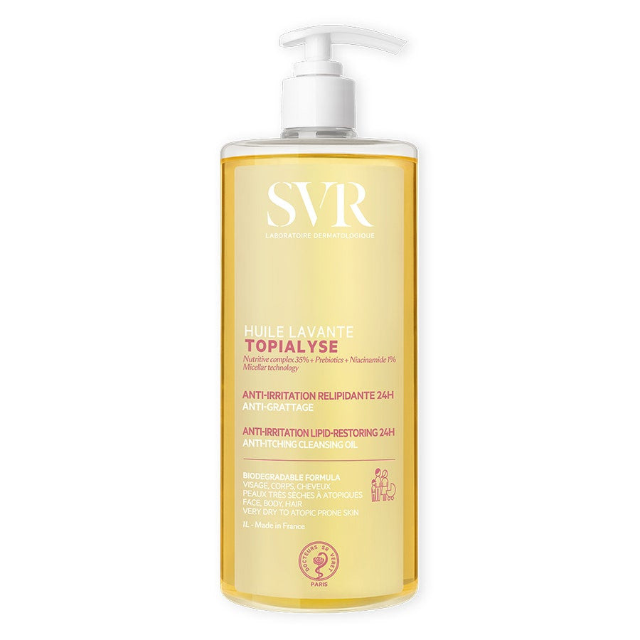 SVR Topialyse Huile Nettoyante Relipidante Anti-Démangeaisons Peaux Sensibles 1 L (33,81 fl oz) 